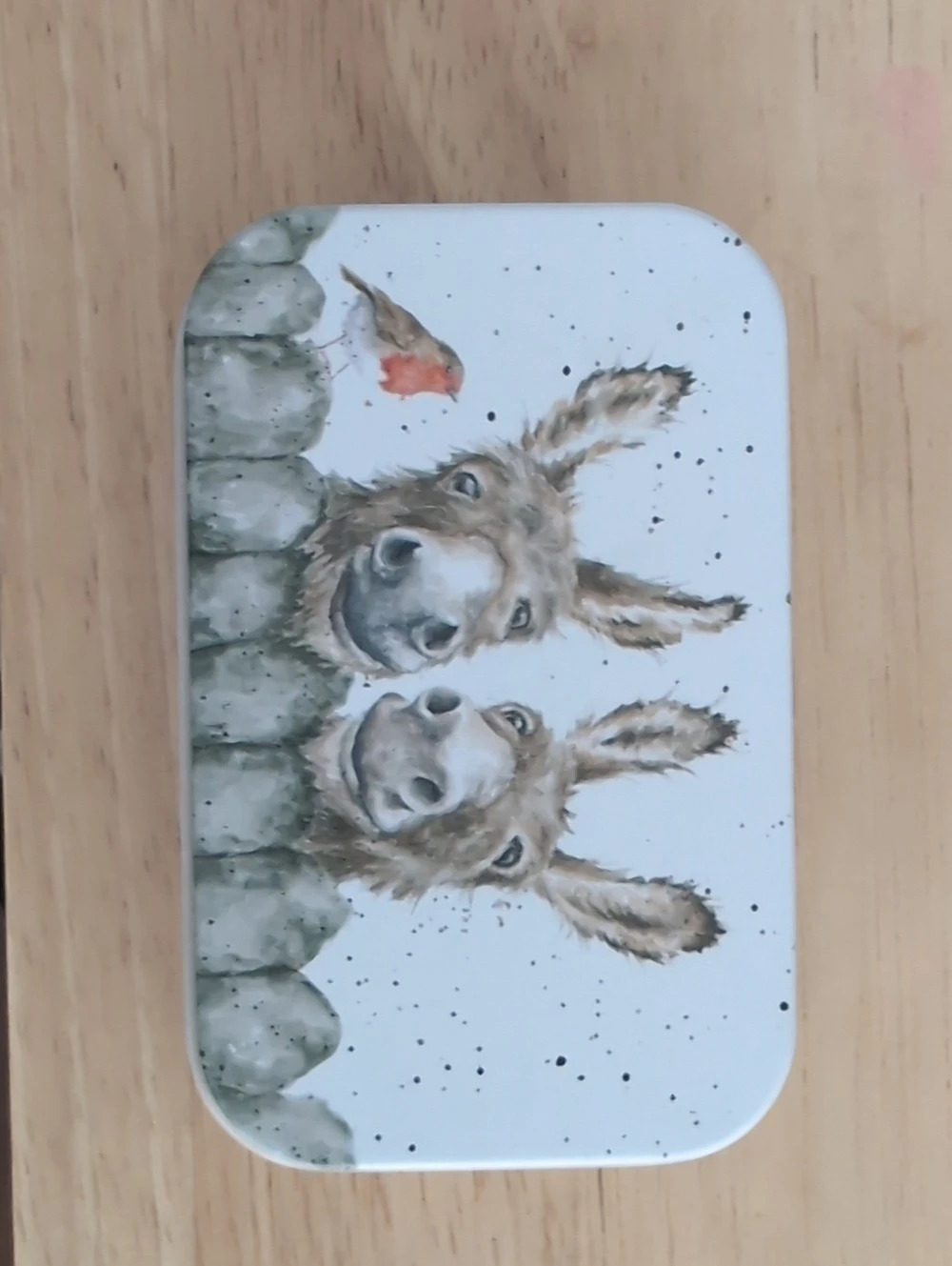 Wrendale Designs Hee Haw Donkey Mini Gift Tin, White & Brown
